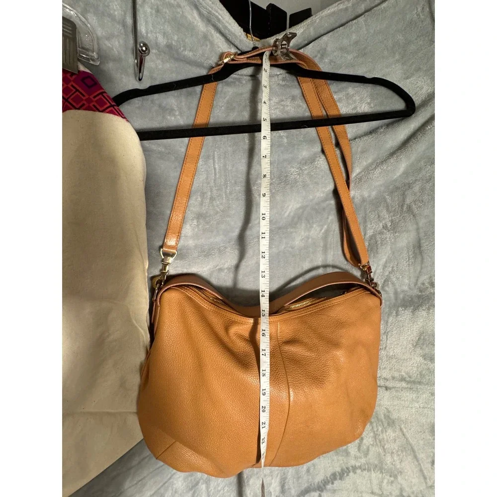 Tory‎ Burch Tan Pebbled Leather Hobo Shoulder Bag Crossbody with Dust Bag large